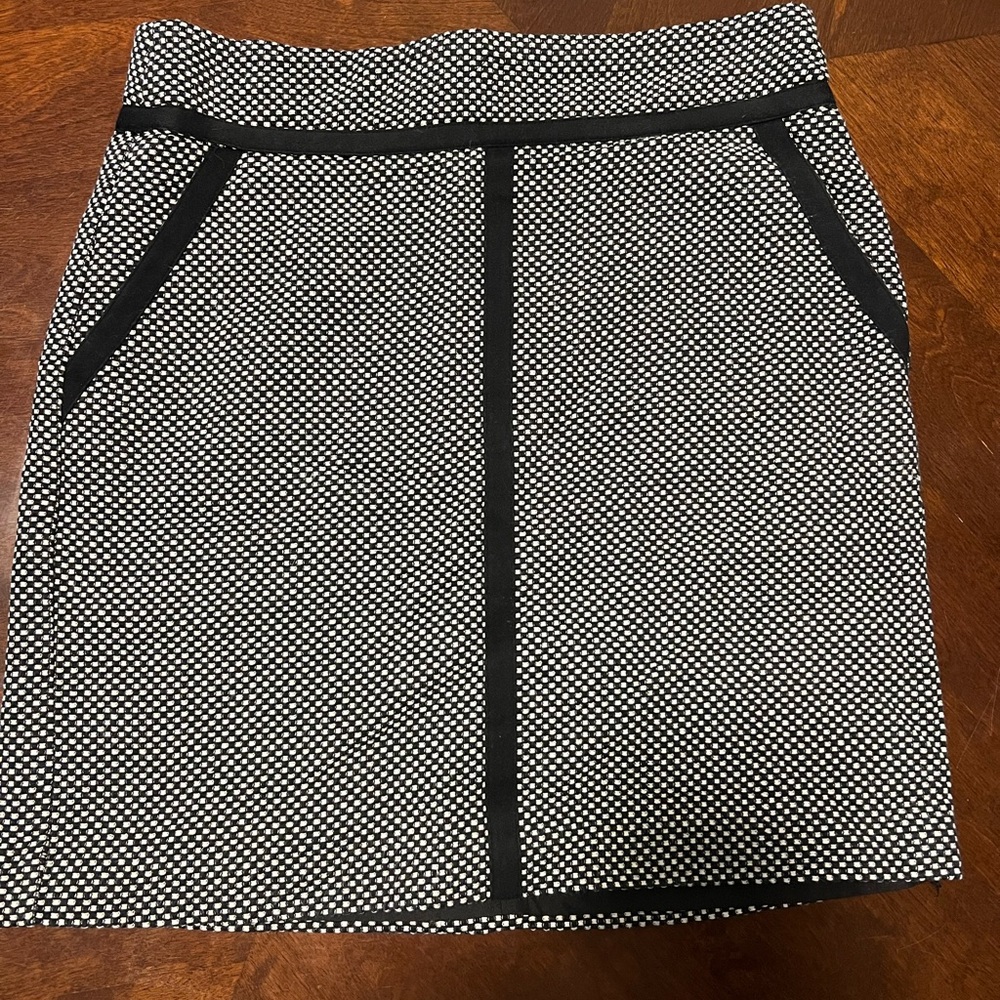 Loft Black and White Mini Skirt
